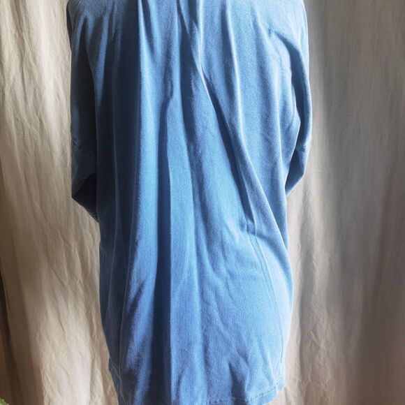 Vintage 1/4 button soft Cotton Crewneck Shirt Ranch embroidery Logo Worn Faded - Picture 6 of 8